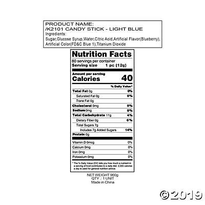 Miniatura 2 de Fun Express Palitos de caramelo antiguos  Caramelos duros de color azul claro envueltos individualmente, paquete a granel de 80 palitos nostálgicos