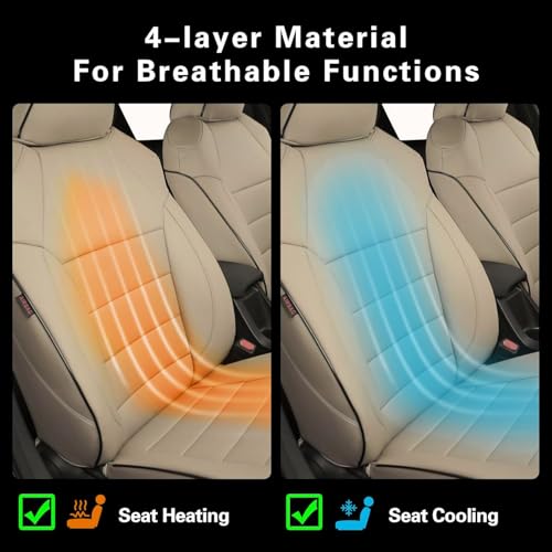 Image of EKR Rav4 Seat Covers Custom Fit for Toyota RAV4 Adventure,TRD-Off Road 2019 2020 2021 2022 2023 2024, Leather Car Seat Cover Full Set for SUV,Faux Leather(Beige)
