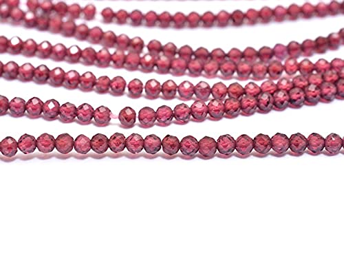 Perles rondelles à facettes en Grenat rhodolite naturel pour création de bijoux de lithothérapie