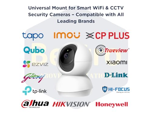 Image of Bectro Transparent Acrylic CCTV Camera Wall Mount Stand, Drill Free, Comes with Strong Adhesive Tape with Inbuilt Screw Set - Durable, Sleek Bracket for Indoor & Outdoor Use
