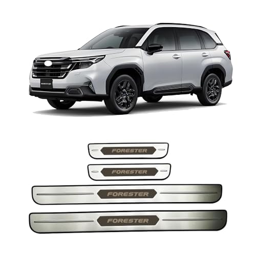For 新型 フォレスター SL5 SLG 6代目(2025年4月?現行)サイドステップガードカバー ガーニッシュ 耐摩耗プレート 4個 フォレスターアクセサリー (シルバー)