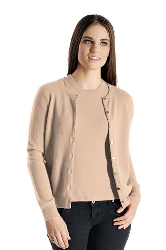 Women's Cardigan Twin Set Cashmere Sweater Camel S