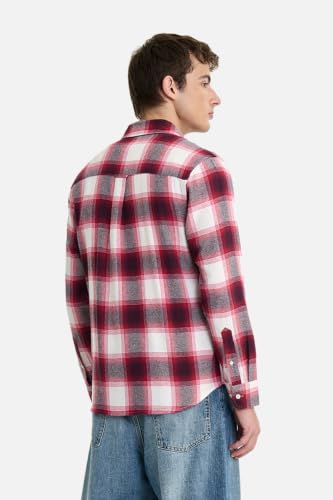 Image of SNITCH Men Casual Shirt | Regular Fit Full Sleeve Spread Collar Check Pattern | 100% Cotton & Breathable Fabric for Everyday Wear & Semi-Formal Occasions