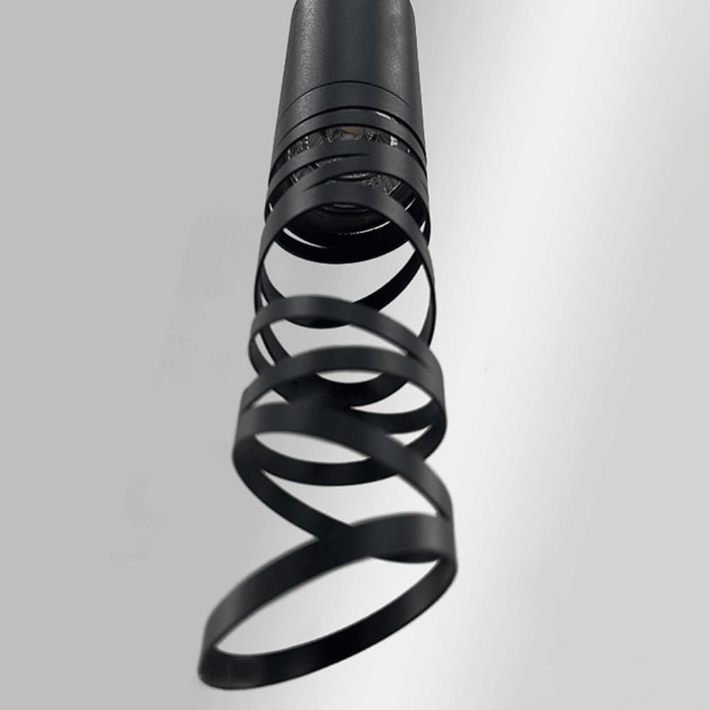 Lámpara Colgante LED De Luz Cálida De 7 W, Lámpara De Iluminación De Cabecera Negra Moderna con Diseño Inferior Recortado, para Barra De Comedor Encima De La Mesa De La Isla De La Cocina