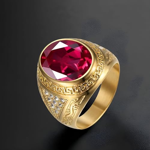4 Carats Mens Gemstone Ring Luxury 10K 14K 18K Gold Oval Cut Gemstone for Mens Wedding Engagement Ring for Broom Husband Dad Fathers Day Anniversary Valentine's Day2