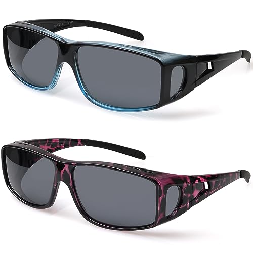 Fit Over Wrap Sunglasses Polarized Lens Wear Over Eyeglasses 100% UV Protection for Men and Women