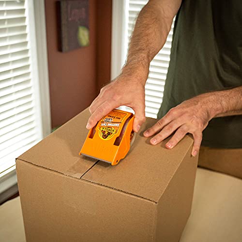 Gorilla Packing Tape Tough & Wide With Dispenser For Moving, Shipping And Storage, 2.83" X 20 Yd, Clear, (Pack Of 6) #TOP4