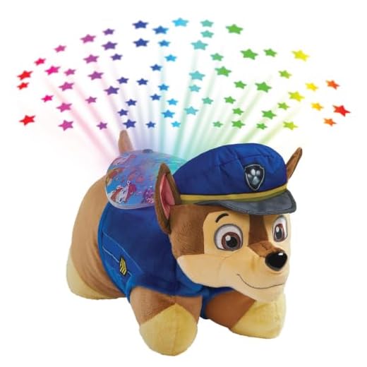 Pillow Pets Paw Patrol Chase Sleeptime Lite, 11" Nickelodeon Stuffed Animal Nightlight, 1 Count (Pack of 1), Multicolor