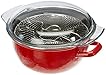 IBILI - Friteuse avec panier et couvercle Korinto, 24 cm, Acier émaillé, Antiadhésif, Compatible avec l’induction