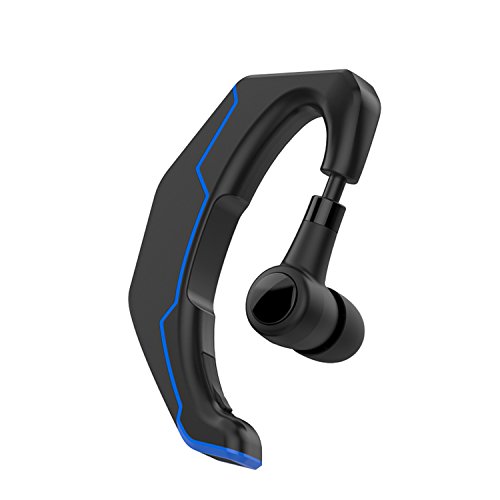 Bluetooth Headset, Yuwiss Wireless Earpiece with 180 Degree Rotation Noise Cancelling Mic headphones In-Ear Calling Stereo Earbuds for Driving, iPhone, Android, Samsung Galaxy Cellphones (Blue)