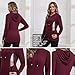 GINKANA 2 Packs Women Nursing Tops Long Sleeve Breastfeeding Hoodies Fall Fashion with Hidden Zipper Shirt Causal Sweatshirts,Burgundy Red/Black,XL
