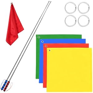 SETHVILL 4 Pcs Horse Training Flag Horse Training Equipment with 48″ Telescopic Handheld Flagpoles, Portable Equestrian Nylon Training Flag for Horse Lunging Training