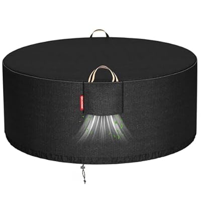 [2025 Upgraded 900D Fabric] Fire Pit Cover Round 41-44 Inch Heavy Duty 900D Strong Tear-Resistant, UV Resistant, Waterproof, Fading Resistant Firepit Covers Round for Outdoor Fire Pit