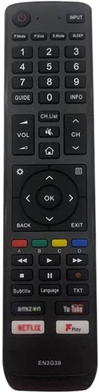 New Replacement EN3G39 Hisense TV Remote for Hisense LED LCD 4K Smart TV - No Setup Needed