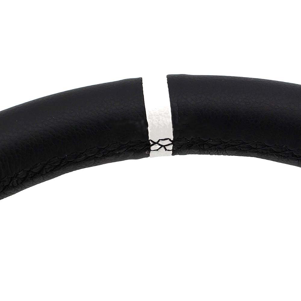 Volante Sportivo Auto, Volante a Calice 13 pollici 330MM modifica volante strumenti personalizzato in pelle profonda disco racing drift accessori(White)