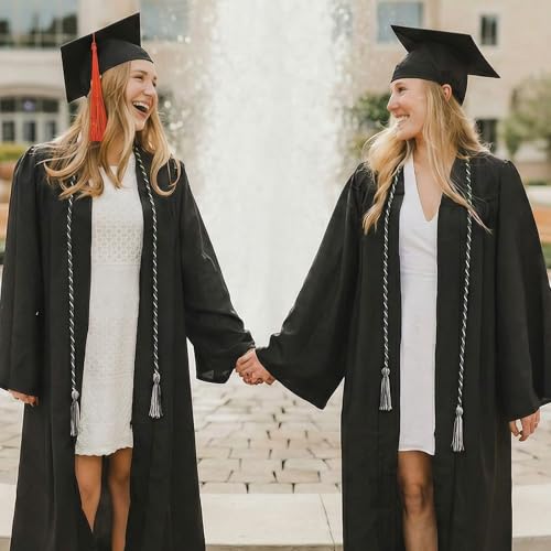 Image of GraduationMall Graduation Honor Cord 68 inch Blackwhite
