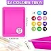 12 Colors Plastic Art Trays,12 Pack Colorful Activity Crafts Tray,Activity Serving Tray, Plastic Art Art Trays for DIY Projects,Beads,Painting,Jewelry