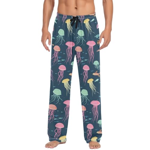 Pantalon de pyjama pour homme imprimé poisson vêtement de nuit confortable S-XXL