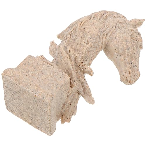 Garneck Horse Statue Horse Bust Sculpture Animal Statue Resin Horse Sculpture Crafts Modern Home Office Decoration Sandstone - Image 3