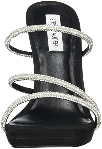 Steve Madden Women's Libbie Heeled Sandal, Black Nubuck, 9 | Image 1