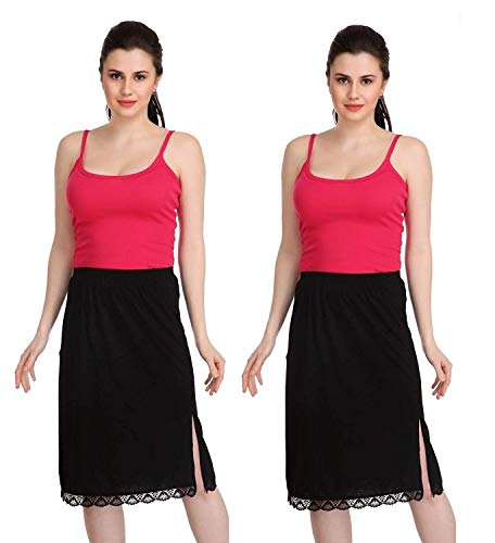 Image of Splash Cotton Rich Regular Skirt Slip for Women - Knee Length