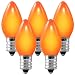 C7 - Ceramic Amber-Orange - 7 Watt - Candelabra Base - Christmas Lights - 25 Pack