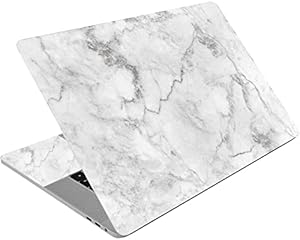 Mibbxea 15-15,  Zoll Laptop Skin Sticker, Wiederverwendbare Vinyl Aufkleber für 13 13,  14 15,  Zoll Laptops & Netbooks, Dekorative, Kratzfest, Staubdicht, Wasserdicht (069 Weißer Marmor)