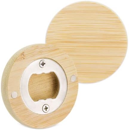 Pack of 10 to 50 Natural Bamboo Bottle Opener Wedding Eco-Friendly Men's Round Wooden Bottle Opener Utensils Bars (50)
