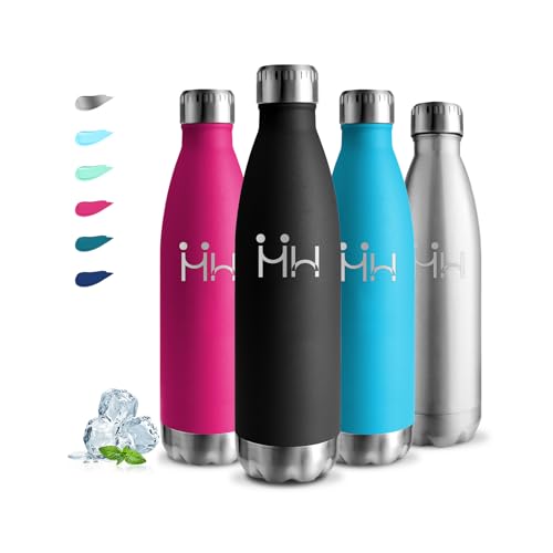 Botella Agua Acero Inoxidable, 750ml Botella Termica, sin BPA, Termo Cafe, A Prueba de Fugas, Botella Metal, Mantiene 24H Frio/12H Calor, Cantimplora, Aislamiento al Vacío, para Agua, Café, Té, Jugo