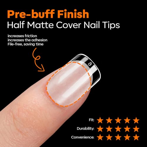 Image of Modelones Extra Short Square Nail Tips Pre-shaped Soft Gel Fake Nails False