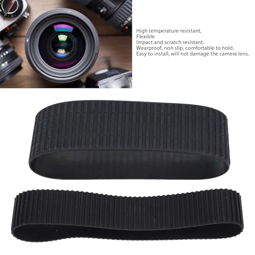 Rubber Ring Set, Zoom and Focus Grip Rubber Ring Replacement Compatible with 24-70mm Lens Camera Accessories, High Temperature Rubber