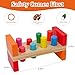Hidoggy Wooden Hammer Toy for Toddlers 1-3, Montessori Pounding Bench Toy with 8 Pegs and Mallet for Hand-Eye Coordination, STEAM Toddler Toy