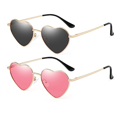 Junsika Gafas De Sol Polarizadas En Forma De Corazón Para Mujer Y Hombre, Vintage, Festival, Lindas Gafas De Sol En Forma De, A: Negro Y Rosa, S Junsika Gafas De Sol Polarizadas En Forma De Corazón Para Mujer Y Hombre, Vintage, Festival, Lindas Gafas De Sol En Forma De, A: Negro Y Rosa, S