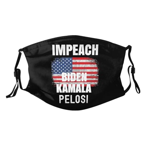 Impeach Biden Kamala Harris Pelosi Adult Dust Mask Adjustable Dust Face with 2 Filter