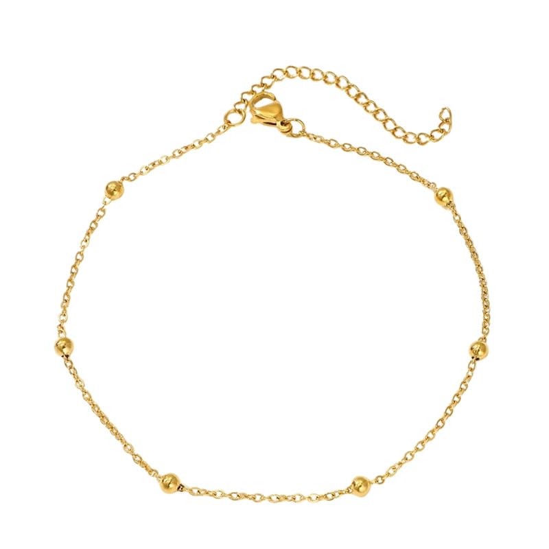 carl vinson Women Multi Layer Tassel Foot Decoration Small Beads Metal Chain Anklet | Gold-picture-5