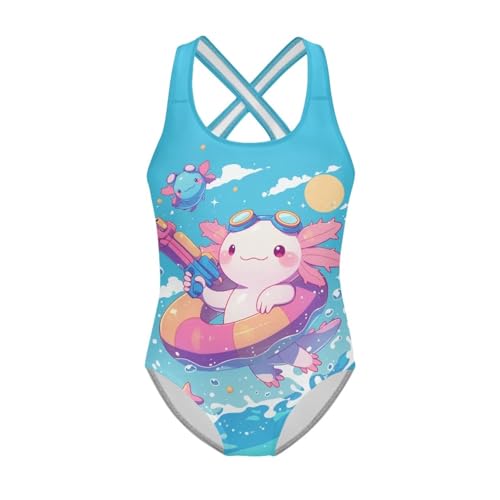 Image of Girls Swimsuit Criss Cross Back 1-Piece Summer Beach Swiwmear