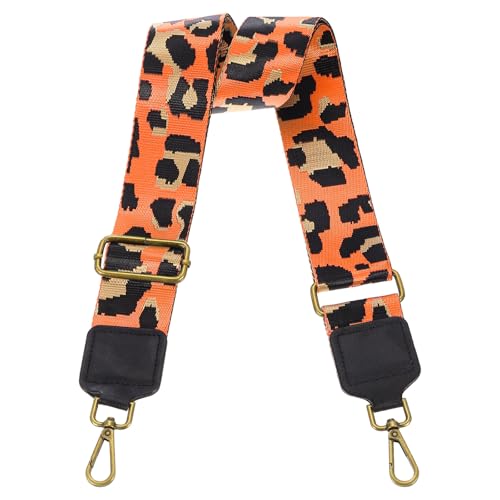 Image of uxcell Wide Shoulder Strap, 5cm Adjustable Purse Strap Replacement Crossbody Strap for Shoulder Bag Wallets, Orange, Bronze Square Mouth Buckle