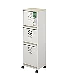 アスベル 資源ゴミ分別ワゴンワイド3段43L ベージュ