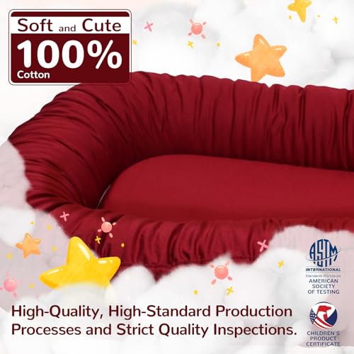 Image of EAQ Baby Lounger, Infant Lounger for Newborn,Portable Baby Nest Cover Breathable & Soft, Newborn Essentials