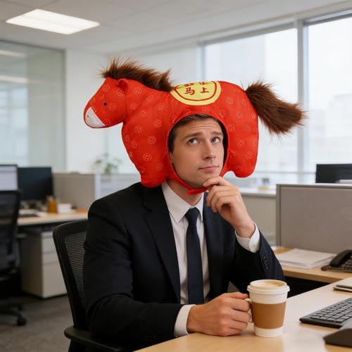 Coiffe tête de cheval en peluche, l'accessoire photo sans stress - 2