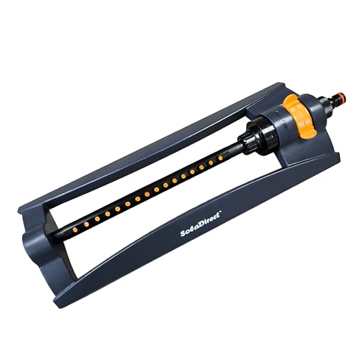Garden Lawn Watering Sprinkler - Oscillating Bar Hose Sprinkler with Adjustable Spray Range Covers Up To 336 sqm - Grass Irrigation Tool - Hozelock & Gardena Hosepipe Compatible - Leakproof & Durable