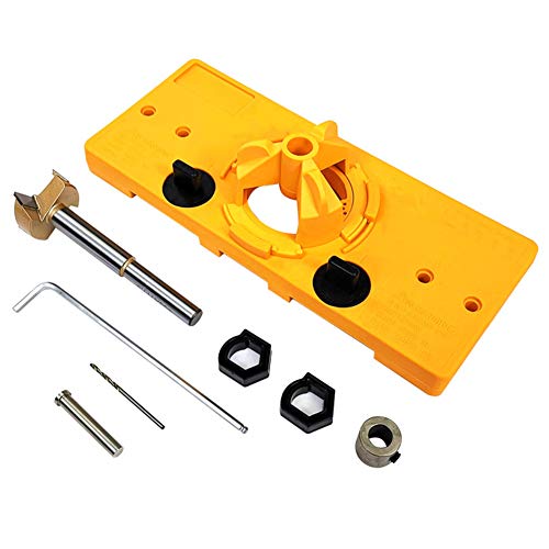 Preisvergleich Produktbild housesweet Scharnierbohrlehre Führungsset 35mm Scharnierbohrlehre Forstnerbohrkrone Schalenform Verdeckte Tür Bohrlochschablone