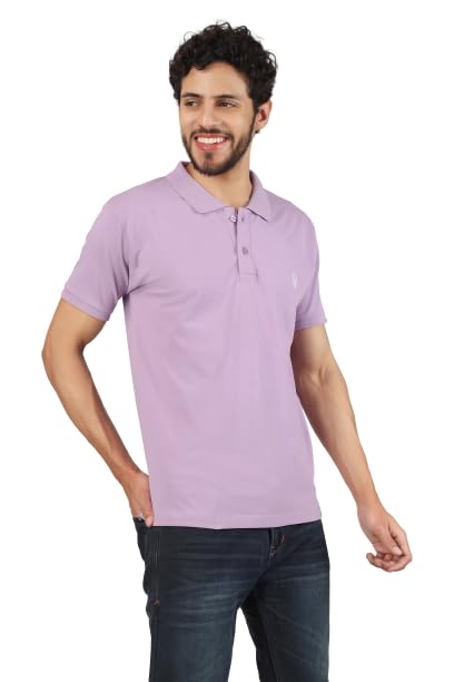 Image of Men's Regular Fit Polo Collar Half Sleeve T-Shirt Cotton Blend Polo T-Shirt Comfortable Lightweight Plain T-Shirt