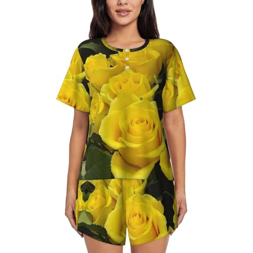 EdWal imprimé roses jaunes robe d'été fluide motif floral chic