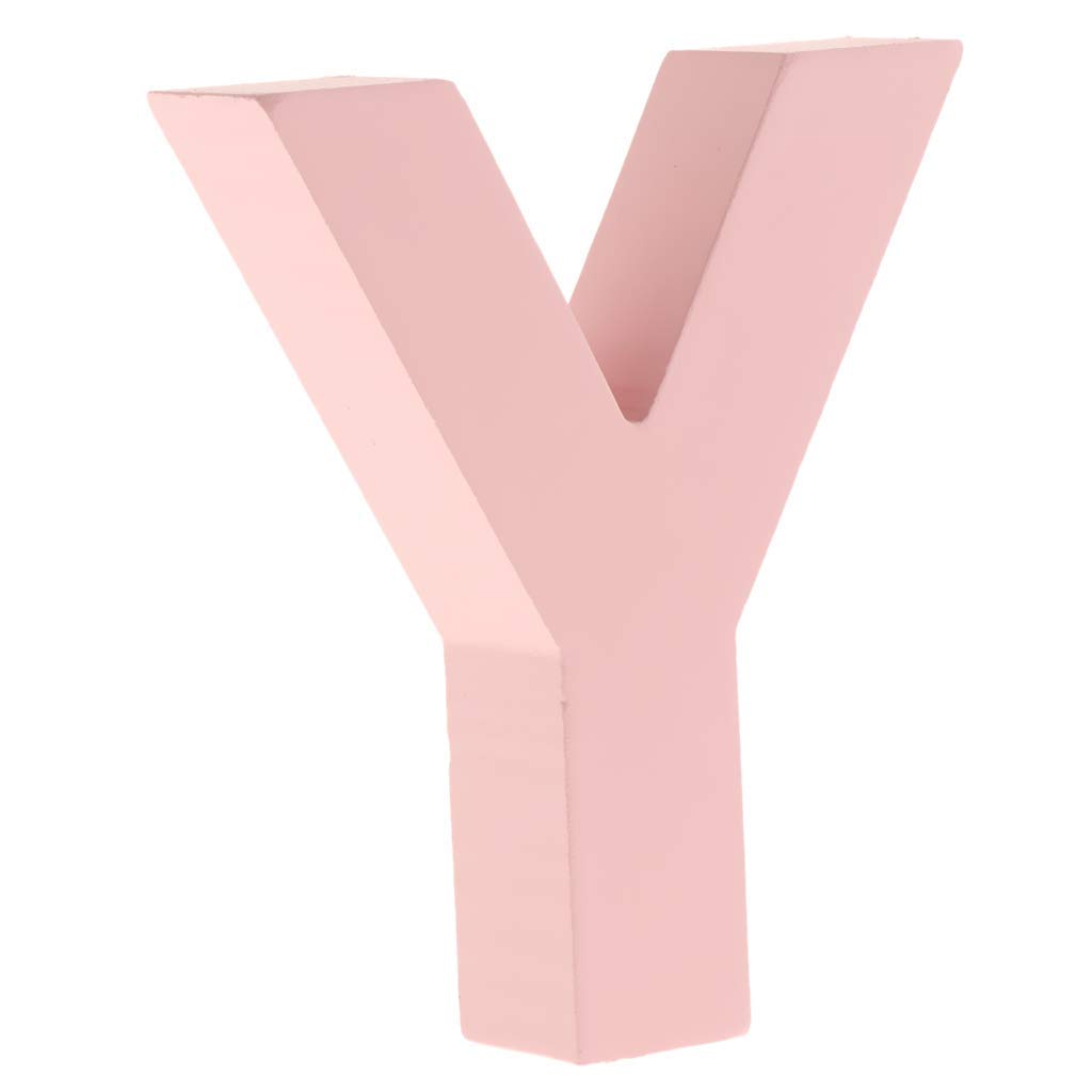 Unbekannt Wooden 26 Alphabet Letters Marquee Letters Wall Door Hanging Sign A-Z for Kids Room Nursery Room Decorations Pink (Y)