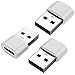 Produktbild USB C-Buchse auf USB Stecker Adapter (3er-Pack), USB C auf USB Adapter Kompatibel mit iPad Air 4 / iPad Pro 2020, iPhone 11/12/13 Pro Max, Galaxy S20 usw, für Laptops, Ladegeräten. Silber Weiss