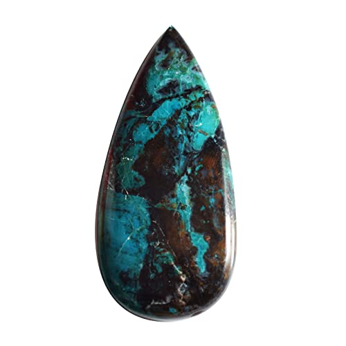Chrysocolle naturelle bleu vert en cabochon poire 60 mm pour pierre de sertissage