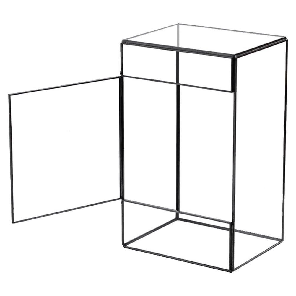 Luxshiny Kleines Handgefertigtes Glas Terrarium aus Glas und Zinn mit Geometrischem Design Geeignet als Ökosystem Terrarium für Wohnzimmer und Kreative Dekoration