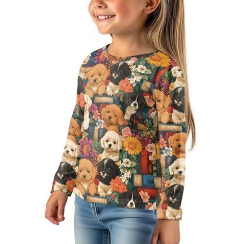 Image of WELLFLYHOM Long Sleeve T-Shirt for Boys Girls 3-16 Years Old Tee Tops Crewneck Pullover Shirts Fall Outfits