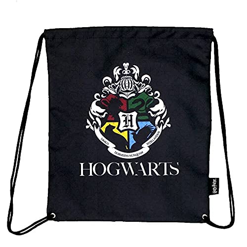 Mochila Saco Esportiva Hogwarts Presente Criativo Geek cor:Preto